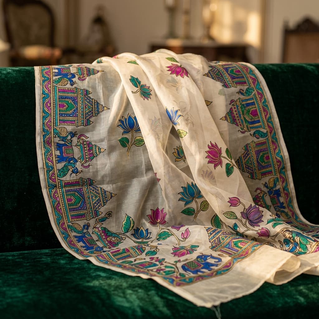 Rangreza Temple Silk Dupatta